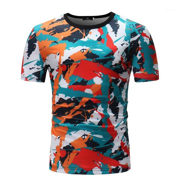 

neck short sleeve male pullover casual straight boys tees summer mens splashing ink tshirts o, White;black