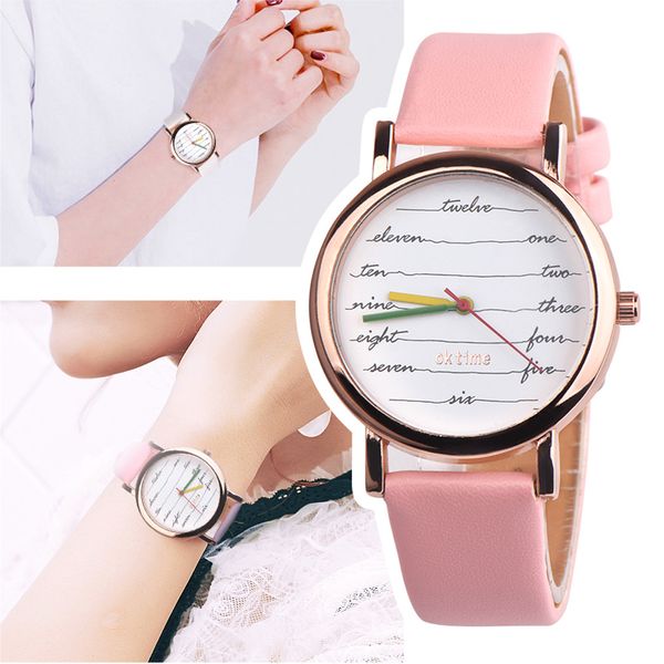 

womens watch personality electrocardiogram dial design casual leather strap ladies quartz wristwatch clock kol saati #a, Slivery;brown