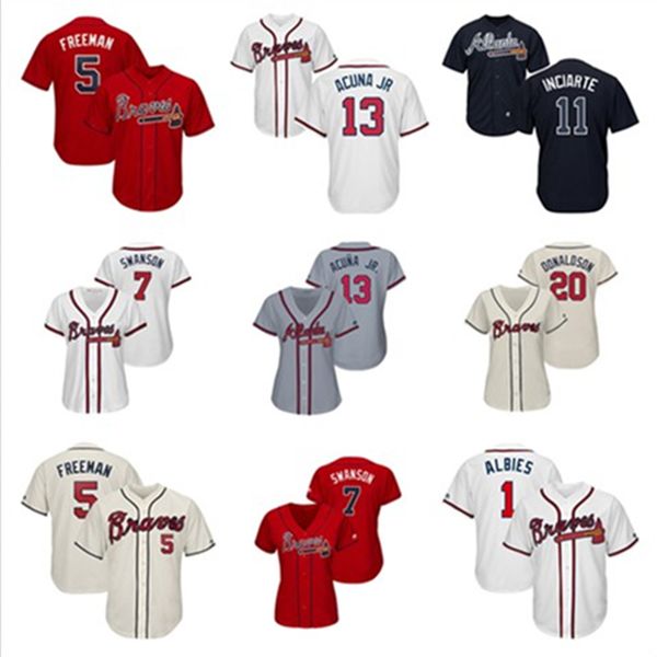 

Men women youth atlanta cu tom brave jer ey ronald acuna jr freddie freeman adam duvall brian mccann au tin riley ba eball jer ey