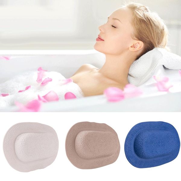 

bathroom neck spa bathtub support tpe pillow cushion comfort with suction cup