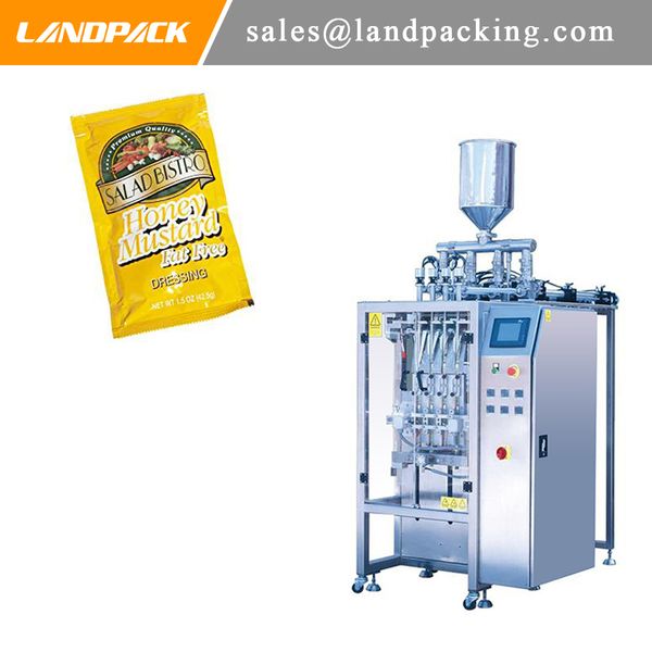 Automatische Verpackungsmaschine für Beutel mit Honig-Senf-Sauce für kleine Herstellung, mehrspurige Verpackungsmaschine für Saucen