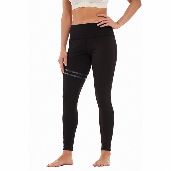 

women's striped elastic offset printed yoga pants leggings, White;red