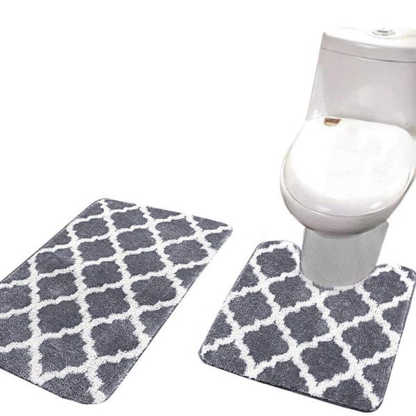 

toilet seat covers 2pcs bath mats carpet set non-slip fish scale mat bathroom kitchen doormats decor cover rug carpet#40gy