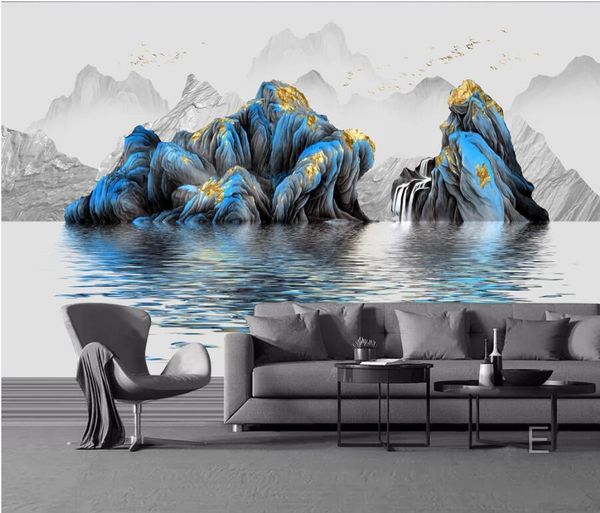 

wdbh 3d wallpaper custom p chinese modern light luxury abstract ink landscape room home decor 3d wall murals wallpaper for walls 3 d