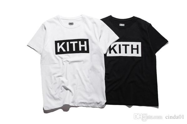 

men clothing summer mens t-shirts kith fashion letters printed tee cool short sleeved crew neck tees man women white black