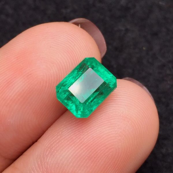 

igitl 2.97ct gemstone jewelry faceted vivid green natural emerald gemstones loose gemstones loose stone gems, Black