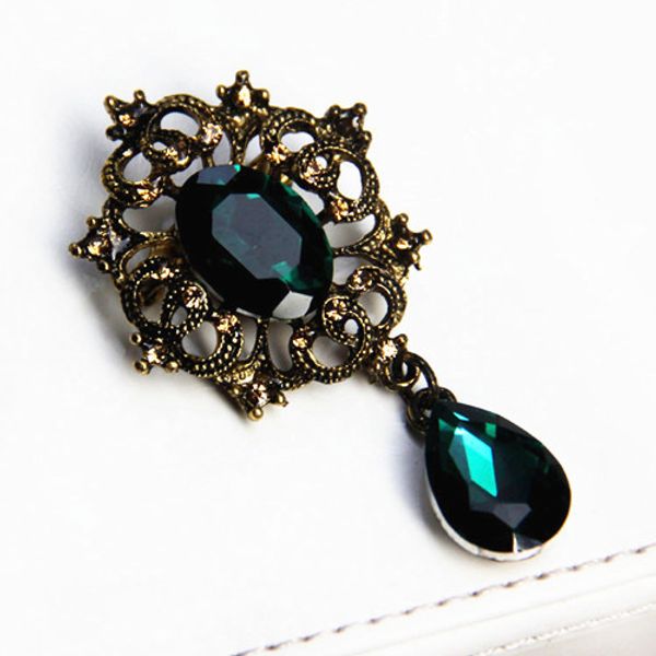 

high archives drip crystal brooch rhinestone brooch clothes & accessories joker lead needle pin, Gray
