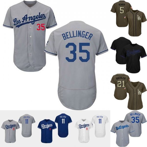 

#35 Cody Bellinger Jersey Los Angeles 10 Justin Turner 14 Enrique Hernandez 21 Walker Buehler 22 Clayton Kershaw Dodgers Baseball Jerseys