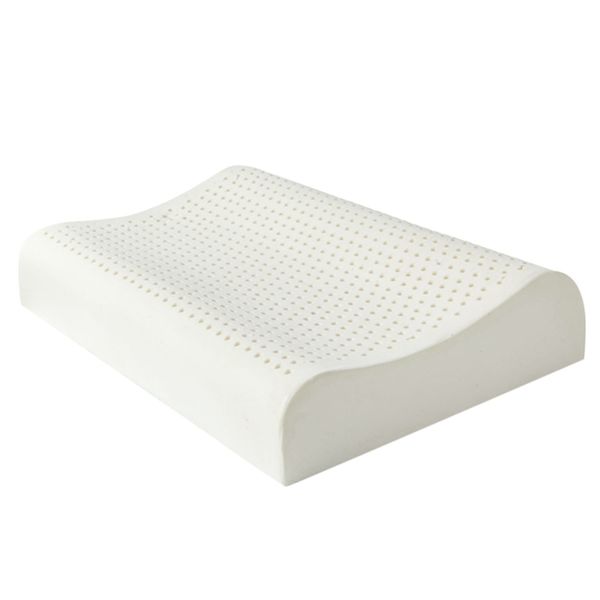 

purenlatex white latex rose pattern curved wave pure natural neck protection pillow vertebra massage latex pillow