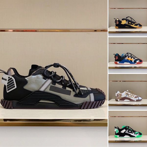 

ns1 sports man shoes with box and dust bag 2020 new style rubber sole cause shoes cowhide ns1 sneakers men, Black