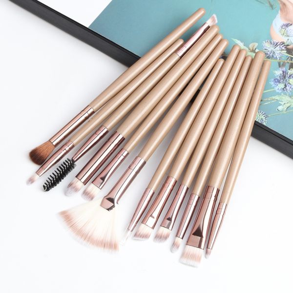 

portable 12 pcs/set eye makeup brush nylon fiber professional blending eyeshadow eyebrow brush for makeup cosmetics tool brushes