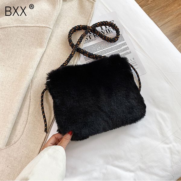 

bxx] faux mink hair crossbody bags for women 2019 winter velvet warm mini designer shoulder messenger bag female handbags hi980