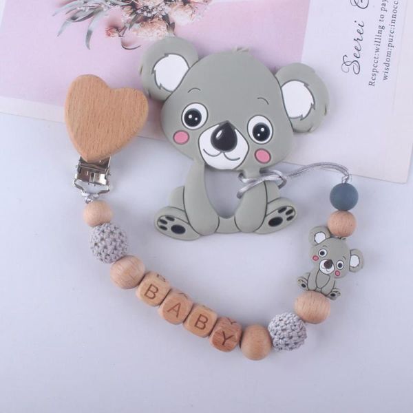 

детские деревянные бусины baby letter милый мультфильм животных соска цепи клип новый силиконовый соска chaintooth клей анти-потерянный цепи