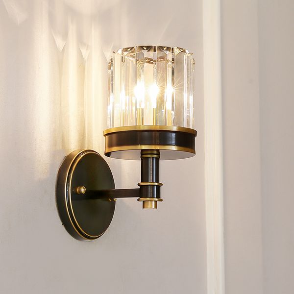 

contracted and postmodern crystal wall lamp is creative individual character sitting room wall bedroom bedside lamp nordic corridor lamps an