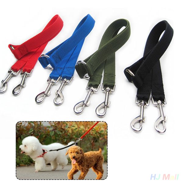 

durable pet double head leash traction rope for two dogs walking splitter