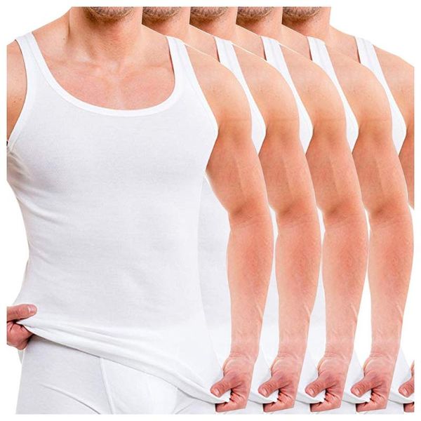 

5-pcs sport tank men' pure sleeveless classic solid cotton cool casual daily undershirt vest tank men summer clothes, White;black