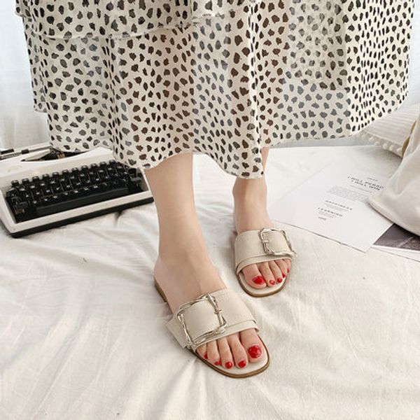 

balinese girl heart word slippers women 2020 new summer ins tide wear fashion wild, Black