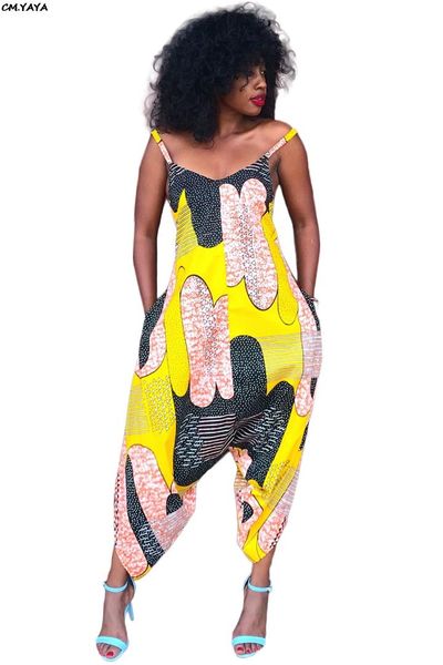 

2019 new women summer spaghetti strap sleeveless national print haren long jumpsuit bohemian romper fashion playsuit glmty6178, White