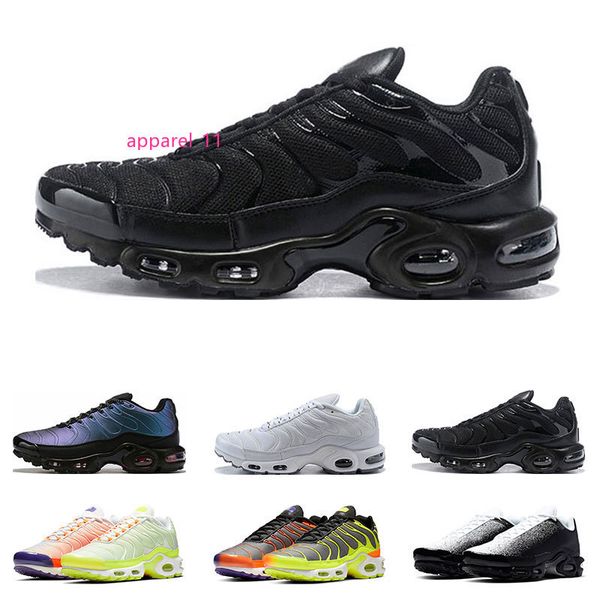 

2020 running shoes fashion tn plus mens triple black white color flip laser hyper crimson volt outdoor sports sneakers trainers size 40-46