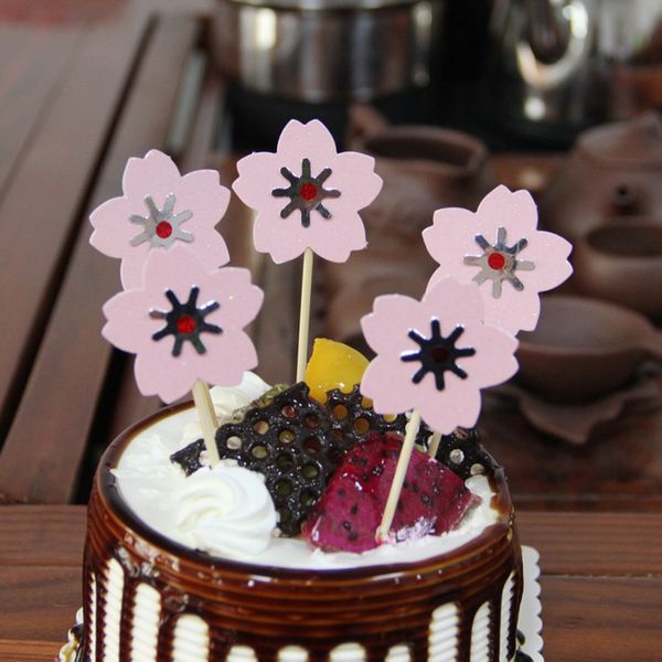 2019 Cute Cherry Blossom Petals Cake Topper Wedding Decorative