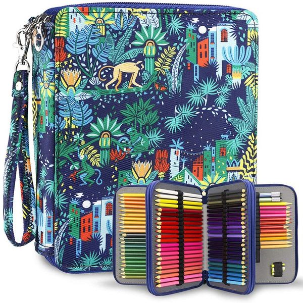 

graffiti waterproof art sketch colored pencils case 120 slots pencil bag stationery organizer pounch office school supply gift