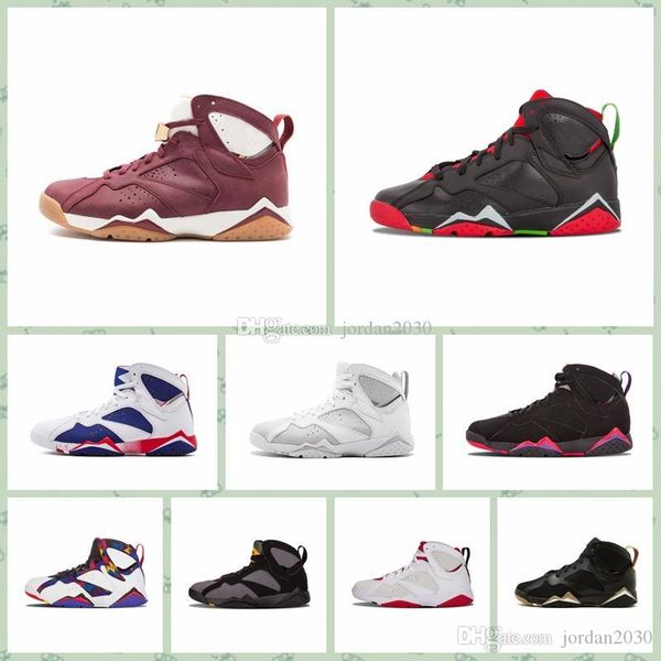 

j007ha 2019 горячие продажи спортивные кроссовки а.я. 7 7s vii баскетбол обувь high cut man синий белый принн университет тренеров обуви siz