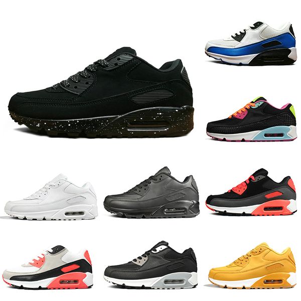 

triple black men classic 90 mens running shoes women sports trainers classic 90s cushion brand sneakers designer chaussures 5.5-11