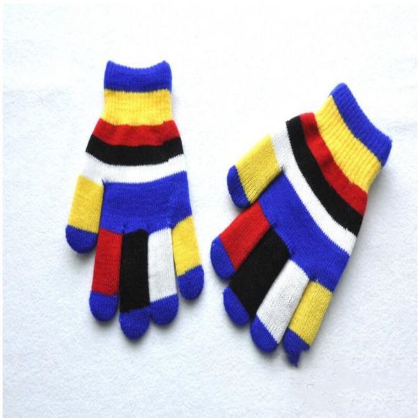 

cute children magic gloves fashion kids warm wnter rainbow stretchy lovely girl colored double layer knitted gloves cfyz111q, White