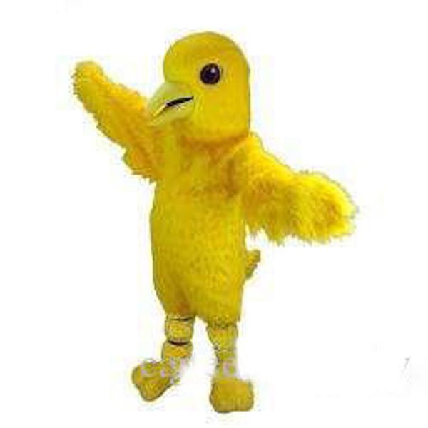 2019 Sconto vendita in fabbrica pollo giallo costume della mascotte Halloween Natale compleanno celebrazione vestito di carnevale completo corpo puntelli vestito