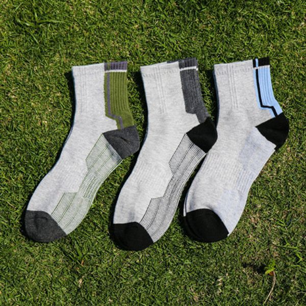 

3 pairs men's sport ankle socks breathable cotton socks sport  cycling bowling camping hiking sock 3 colors, Black