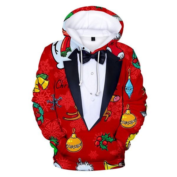 

men's autumn spring fashion 3d christmas long sleeve hoodies sweatershirt, White;black