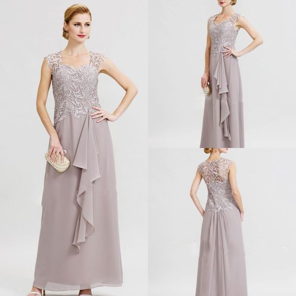 

элегантные длинные шифоновые платья для матери невесты плюс размер кружева аппликация молния назад свадебное платье для гостей без рукавов в, Black;red