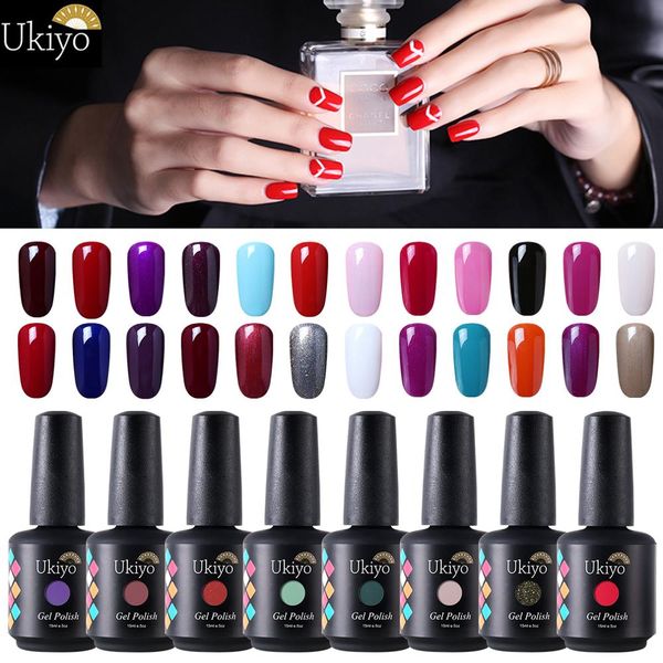 

ukiyo 15ml pure color nail gel polish vernis semi permanant uv gel nail polish soak off varnish art gellak for nails, Red;pink