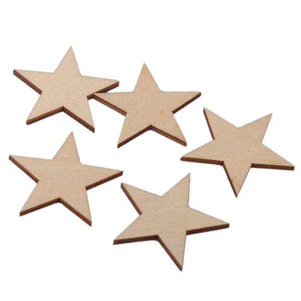 

25pcs/set wooden stars shape craft hanging tag, star wedding favors . bridal shower favor tags . star with hole gift tags