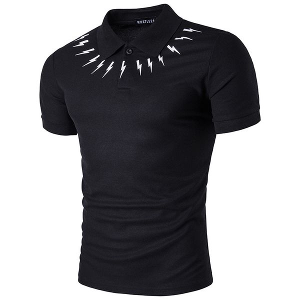 

2019 new style summer casual thin-men's turtlenecks solid color short sleeve fashion men t-shirt printing base shirt, White;black
