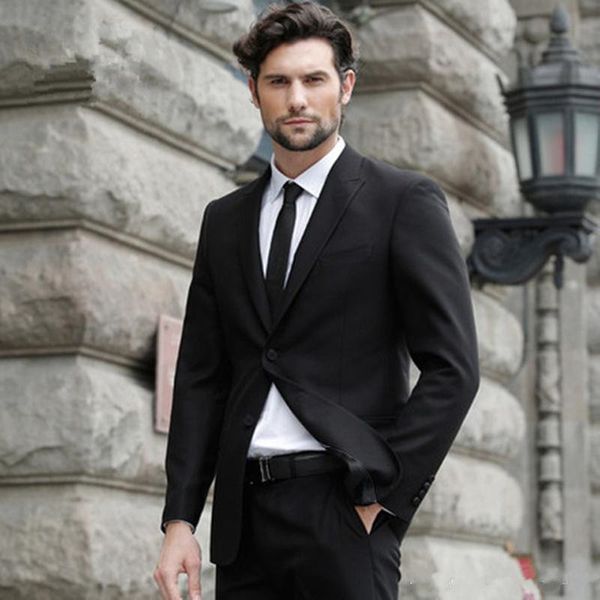 

new black business men suits slim fit wedding groom tuxedos 2 pieces (jacket+pants) bridegroom suits man blazer 101, Black;gray