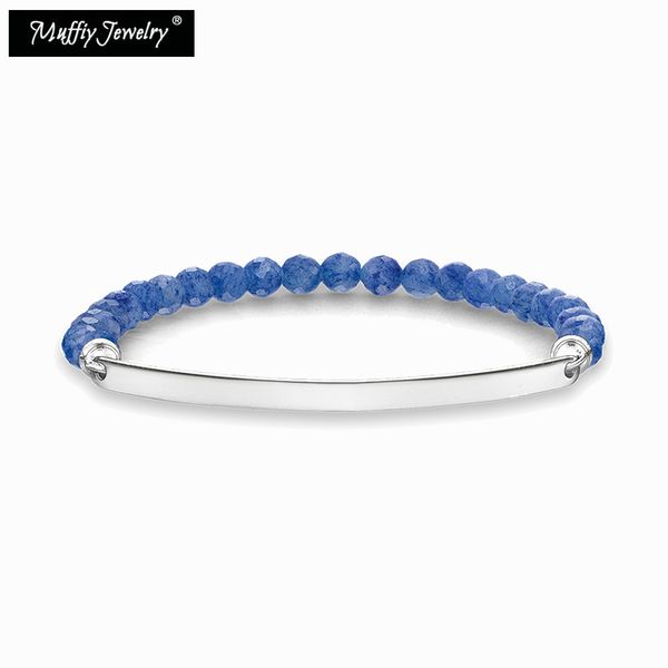 

faceted blue onyx & silver bridge bracelet,2019 heart fashion gift in 925 sterling silver, fashion gift for women, Black