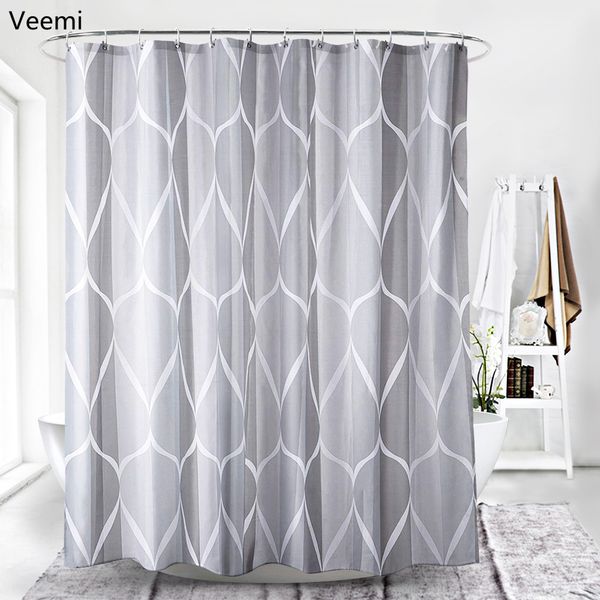 

modern european style printed 100% polyester waterproof fabric shower curtain bathroom bathtub durable curtain with hooks