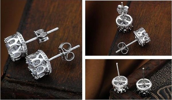 

цена по прейскуранту завода-изготовителя продажа 8 мм cz алмаз 925 стерлингового серебра серьги для женщин мужчины ювелирные изделия прохлад, Golden;silver