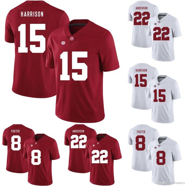 

robert foster stitched men's alabama crimson tide ryan anderson ronnie harrison red white black college football jersey