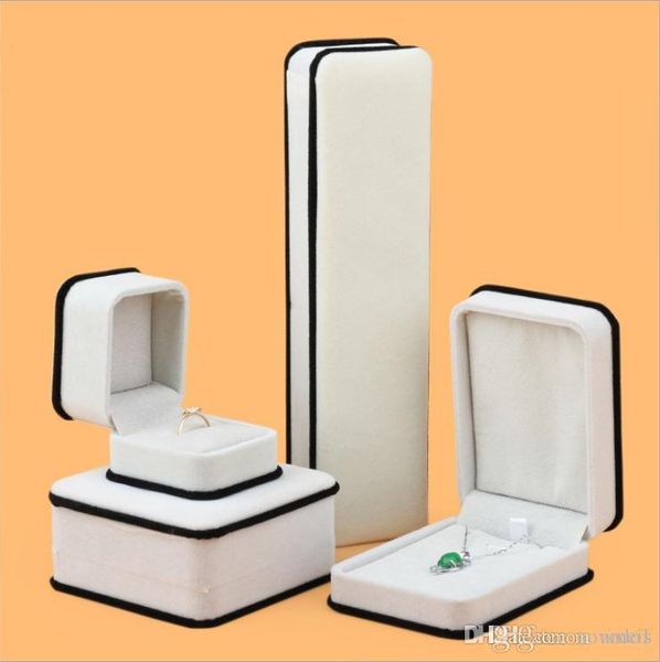 

new velvet fashion jewelry box for ring pendant box bracelet necklace gift box el anilo de brazaletes de collae de drop shipping, Black;white