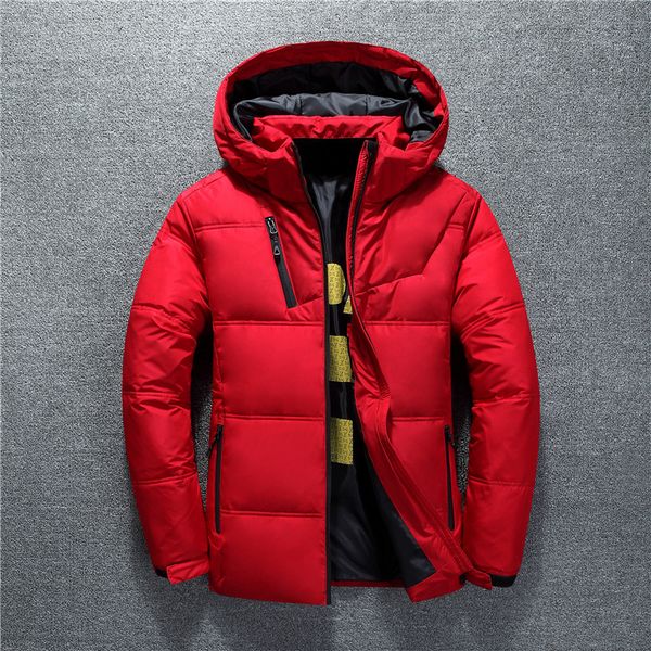 

new winter jacket men fashion casual coat hood thick warm waterproof down jacket male winter parkas outerwear, Black