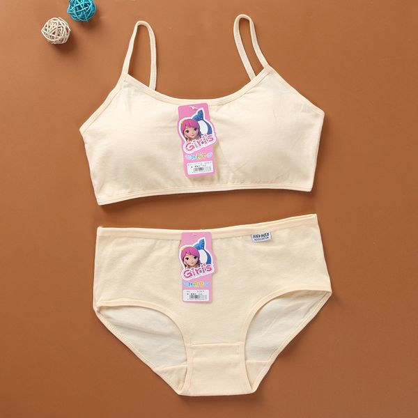

5set/lot girls underwear bra set soft padded cotton letter print bra set for young girls for yoga sports 8-14y, Camo