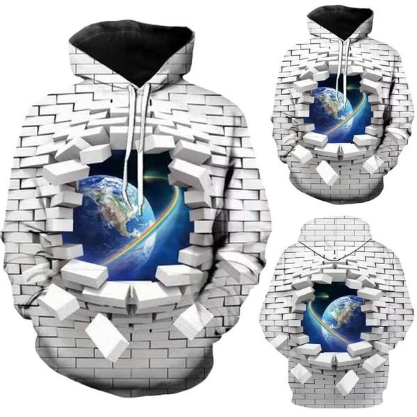 

new winter autumn 3d graphic print men hoodie women hooded sweatshirts pullovers factory, Black