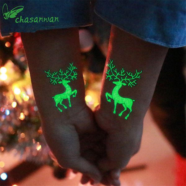 

party decoration 1pc luminous temporary tattoo stickers christmas carnival party new year decor christmas decorations navidad,q