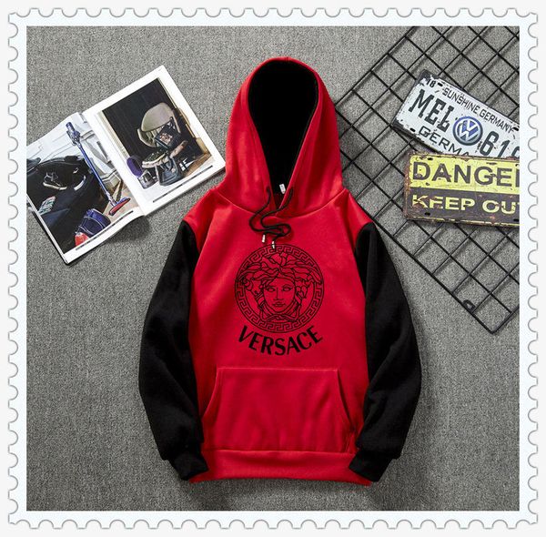 

2018 tide version, , embroidered red heart, classic version, men and women couples small sweater, plus velvet thickening, White;black