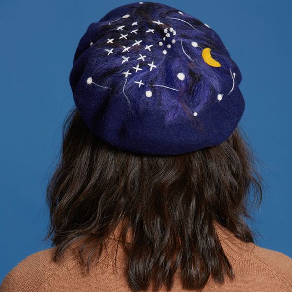 

korean wool beret hats women winter knitted warm cute starry night berets cap ladies vintage valentine's day gift christmas caps, Blue;gray