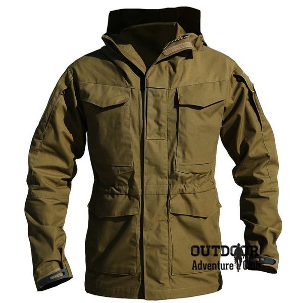 

m65 uk us army clothes casual tactical windbreaker men winter autumn waterproof flight pilot coat hoodie military field jacket fit, Black;brown