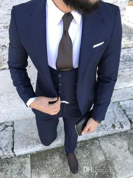 

navy blue tuxedos groom wedding men suits mens wedding suits tuxedo costumes de smoking pour hommes men(jacket+pants+tie+vest) 091, Black;gray