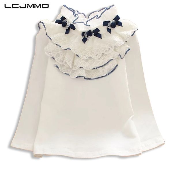 

lcjmmo white girls blouses 2020 spring lace floral long sleeve girl school blouse shirt for kids children clothes 90-150cm, White;black